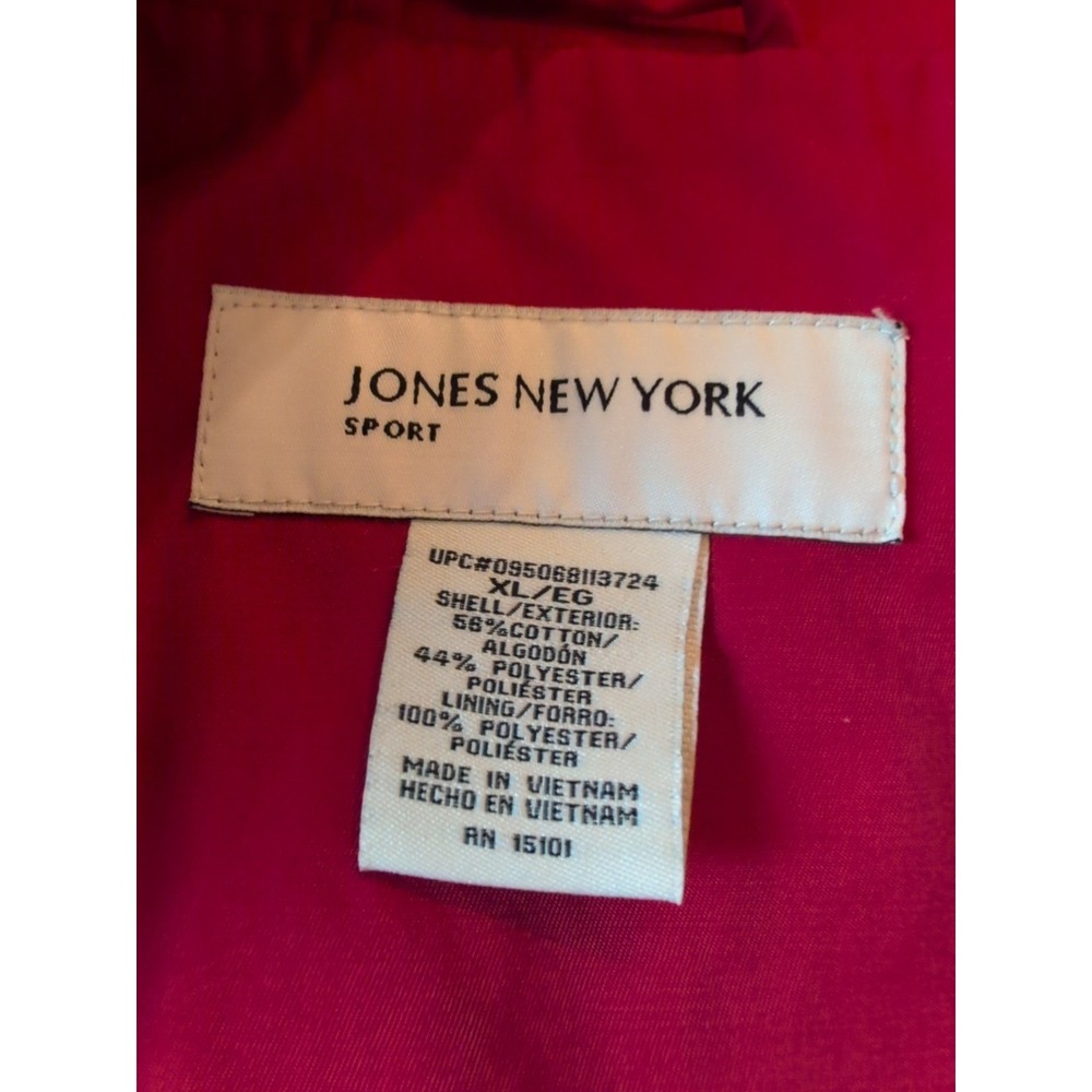 Jones New York Sport Women's XL Red Belted Double Breast Trench Coat Jacket - Picture 3 of 9